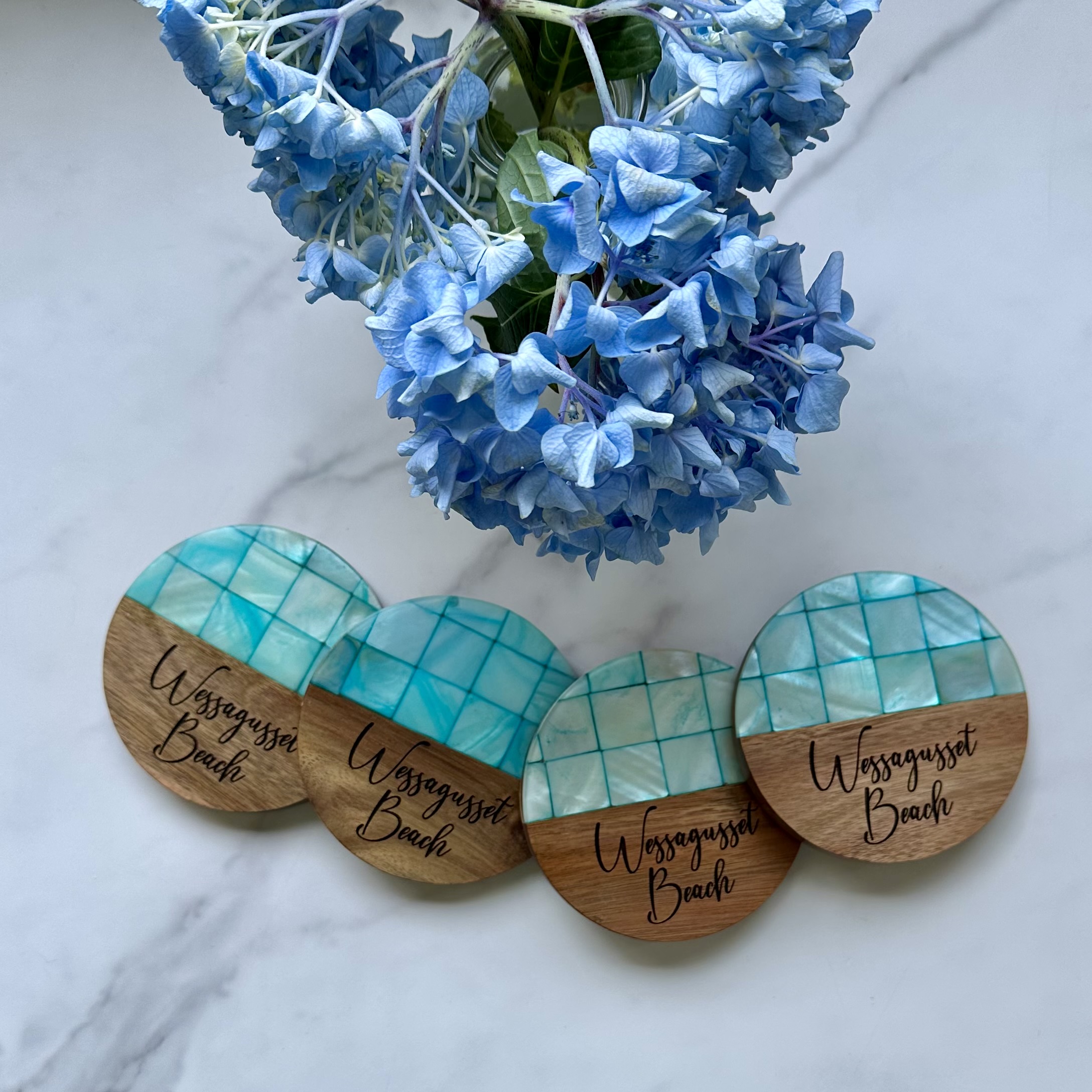 Handcrafted wood and resin coasters for home decor